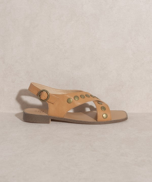 Kylie - Studded Cross Band Sandal - Premium Sandals from Oasis Society - Just $52! Shop now at Ida Louise Boutique