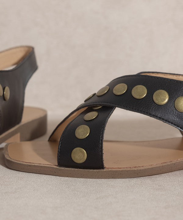 Kylie - Studded Cross Band Sandal - Premium Sandals from Oasis Society - Just $52! Shop now at Ida Louise Boutique