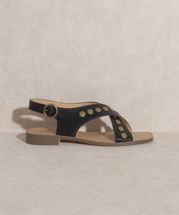 Kylie - Studded Cross Band Sandal - Premium Sandals from Oasis Society - Just $52! Shop now at Ida Louise Boutique