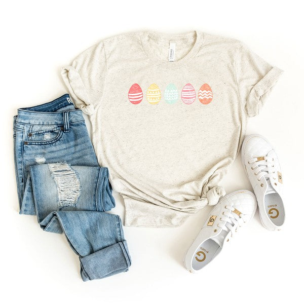 Easter Eggs Short Sleeve Graphic Tee - Premium T-Shirt from Olive and Ivory Wholesale - Just $38! Shop now at Ida Louise Boutique