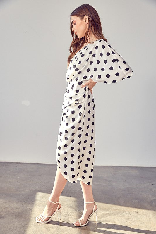 One Shoulder Polka Dot Wrap Dress - Premium Dresses from Do + Be Collection - Just $64! Shop now at Ida Louise Boutique