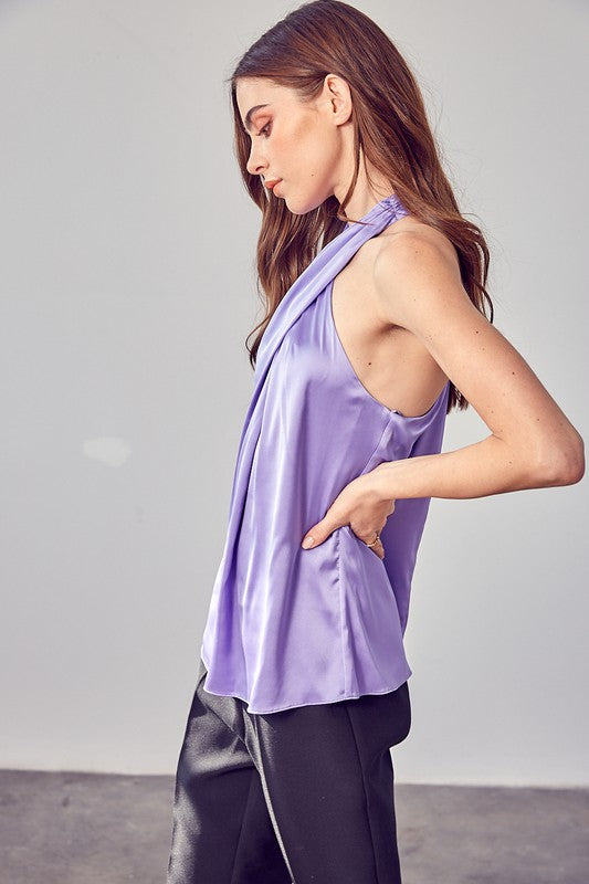 Purple Cross Neck Sleeveless Top - Premium  from Do + Be Collection - Just $48! Shop now at Ida Louise Boutique