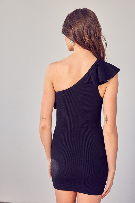 One Shoulder Ruffle Dress - Premium  from Do + Be Collection - Just $70! Shop now at Ida Louise Boutique