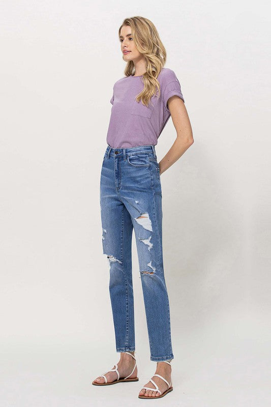 Vervet Distressed Mom Jeans - Premium Jeans from VERVET by Flying Monkey - Just $64! Shop now at Ida Louise Boutique