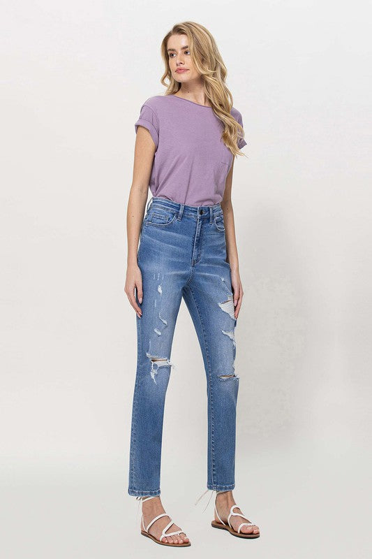 Vervet Distressed Mom Jeans - Premium Jeans from VERVET by Flying Monkey - Just $64! Shop now at Ida Louise Boutique