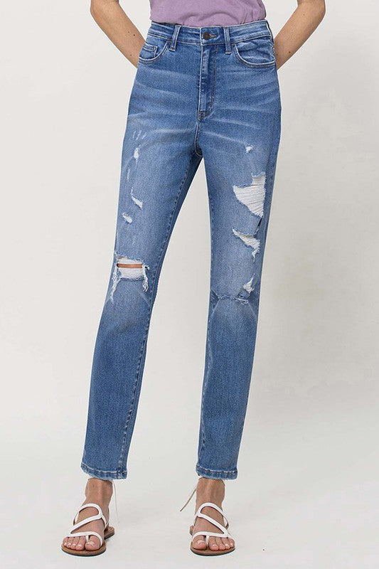 Vervet Distressed Mom Jeans - Premium Jeans from VERVET by Flying Monkey - Just $64! Shop now at Ida Louise Boutique