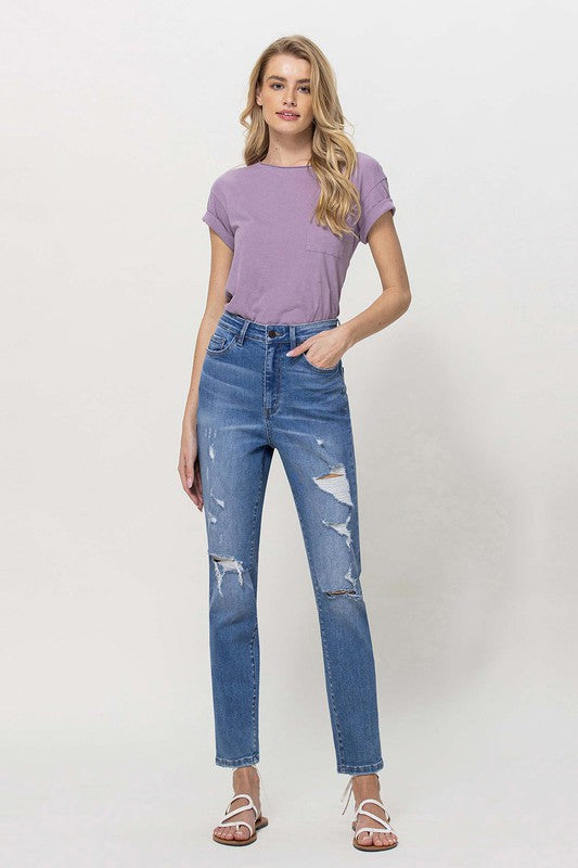 Vervet Distressed Mom Jeans - Premium Jeans from VERVET by Flying Monkey - Just $64! Shop now at Ida Louise Boutique