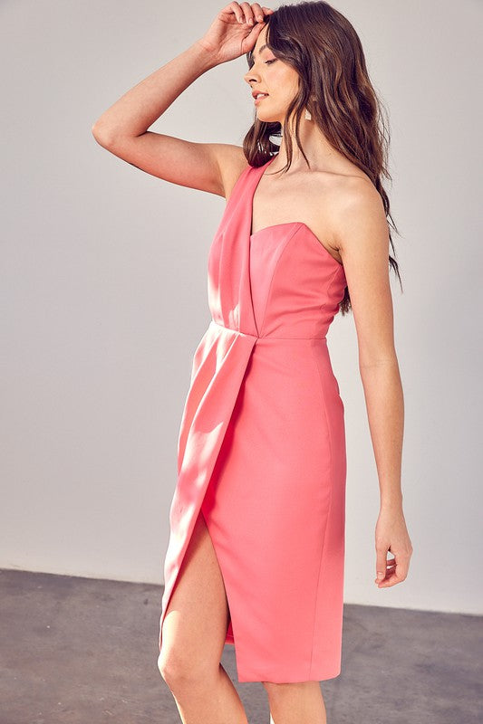 One Shoulder Overlap Dress - Premium  from Do + Be Collection - Just $60! Shop now at Ida Louise Boutique