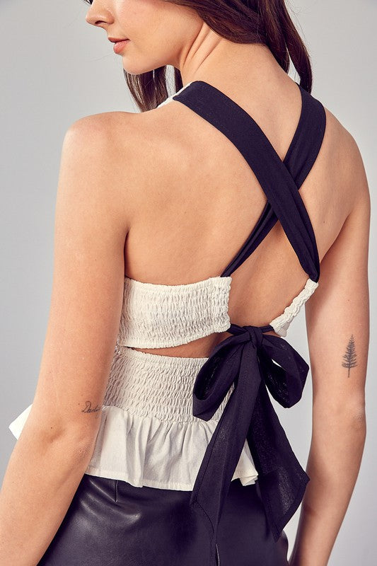 Smocked Criss Cross Back Top - Premium Tops from Do + Be Collection - Just $52! Shop now at Ida Louise Boutique