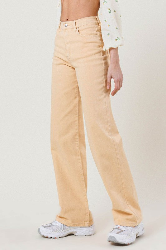 Vibrant High Waisted Wide Cut Straight Leg Jeans - Premium Jeans from Vibrant M.i.U - Just $70! Shop now at Ida Louise Boutique