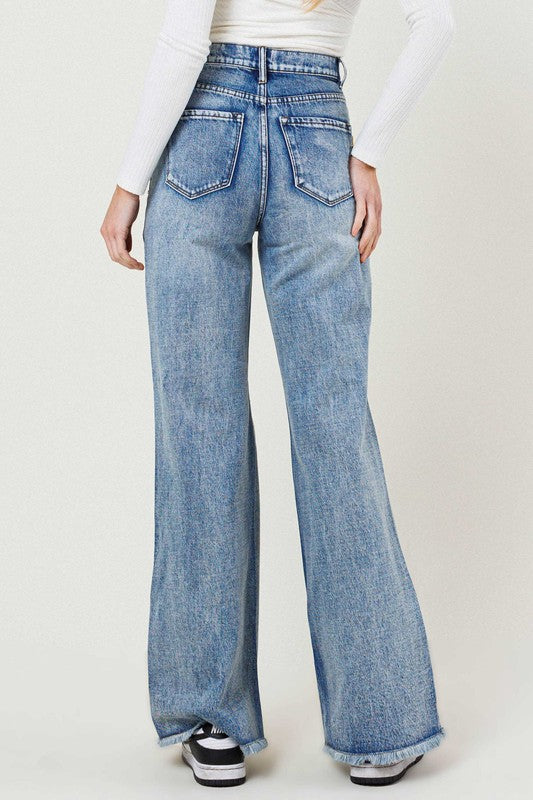 High Rise Wide Leg Jeans in a Vintage Acid Wash - Premium Jeans from Vibrant M.i.U - Just $68! Shop now at Ida Louise Boutique