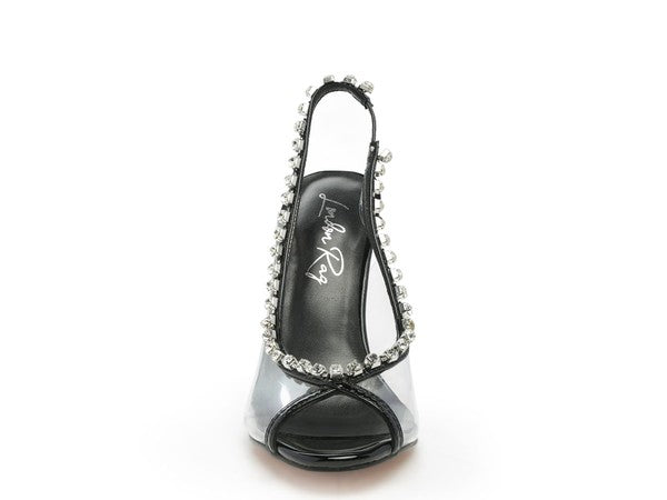Clear Stiletto Black Sling-back - Premium Heels from Rag Company - Just $62! Shop now at Ida Louise Boutique