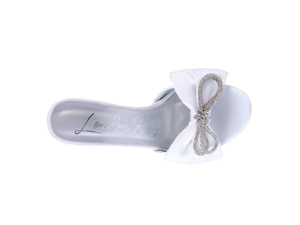 Crystal Bow Satin High Heeled Sandals - Premium Heels from Rag Company - Just $70! Shop now at Ida Louise Boutique