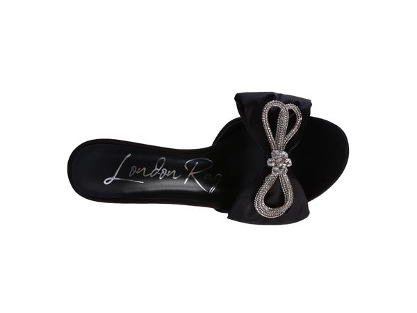 Crystal Bow Satin High Heeled Sandals - Premium Heel from Rag Company - Just $70! Shop now at Ida Louise Boutique