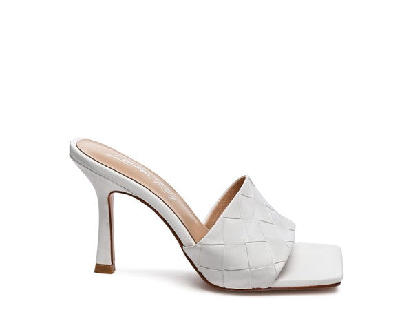 Carmen High Heeled Woven Square Toe Sandal - Premium Sandals from Rag Company - Just $62! Shop now at Ida Louise Boutique