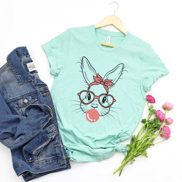 Easter Bunny With Bubble Gum Short Sleeve Tee - Premium  from Olive and Ivory Wholesale - Just $36! Shop now at Ida Louise Boutique