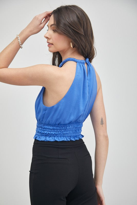 Smocked Crop Waist Sleeveless Top - Premium Tops from Do + Be Collection - Just $46! Shop now at Ida Louise Boutique