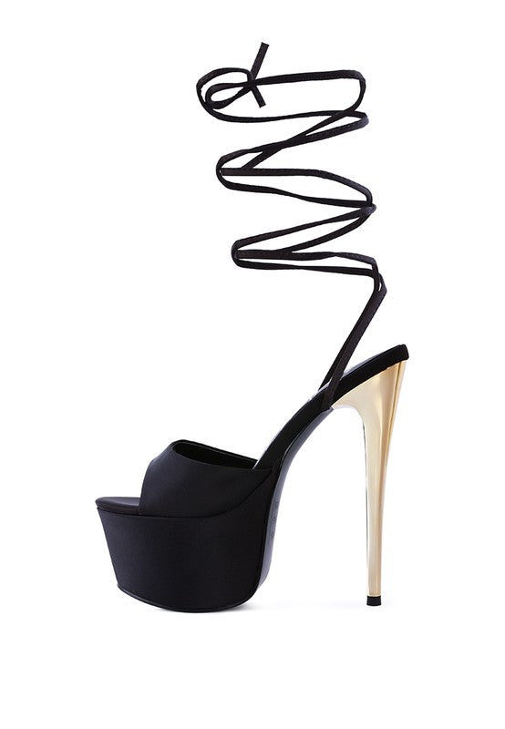 Passion Dramatic Platform Lace Up Sandaled Heel - Premium Heels from Rag Company - Just $72! Shop now at Ida Louise Boutique