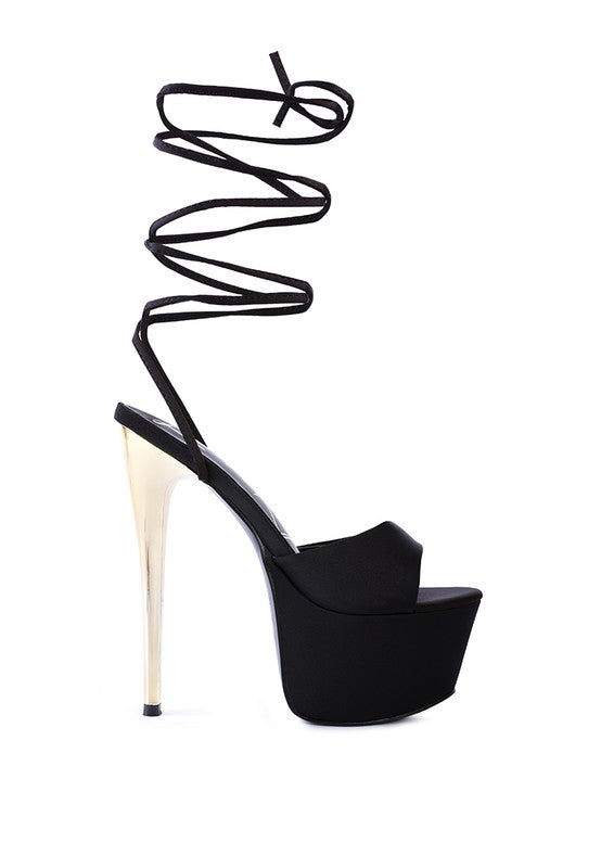 Passion Dramatic Platform Lace Up Sandaled Heel - Premium Heels from Rag Company - Just $72! Shop now at Ida Louise Boutique