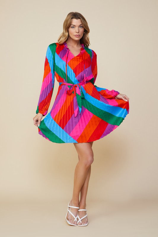 Rain Striped Multi Color Dress