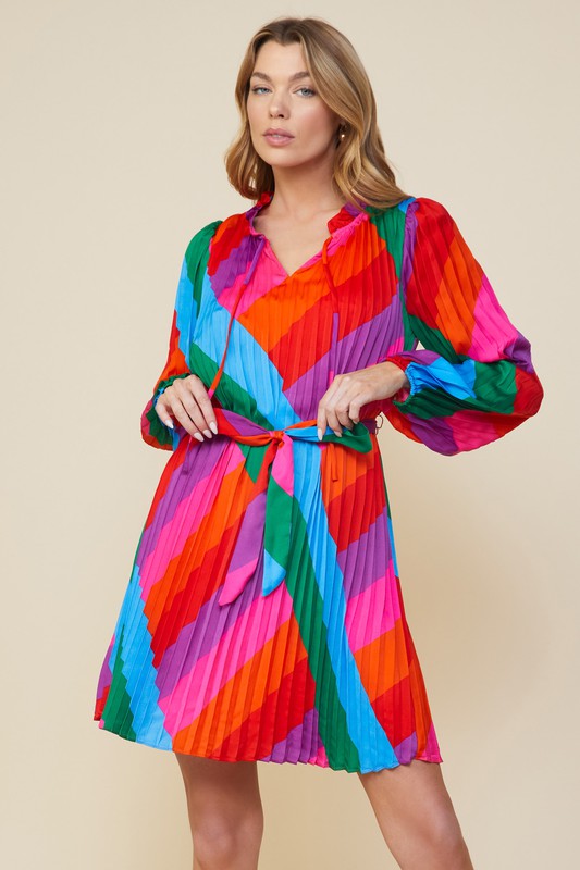 Rain Striped Multi Color Dress - Premium Dresses from Ida Louise Boutique - Just $80! Shop now at Ida Louise Boutique