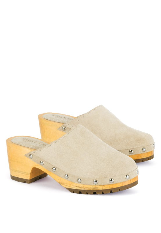 CEDRUS FINE Suede Studded Clog - Premium Flats from Rag Company - Just $70! Shop now at Ida Louise Boutique