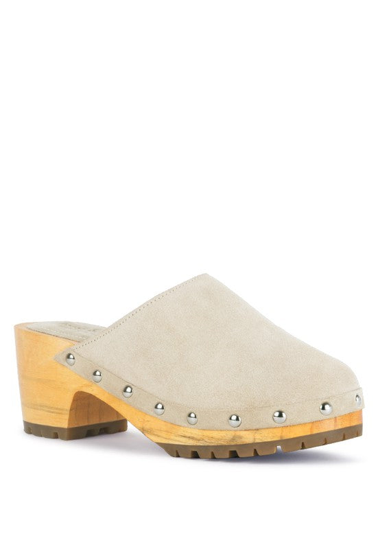 CEDRUS FINE Suede Studded Clog - Premium Flats from Rag Company - Just $70! Shop now at Ida Louise Boutique