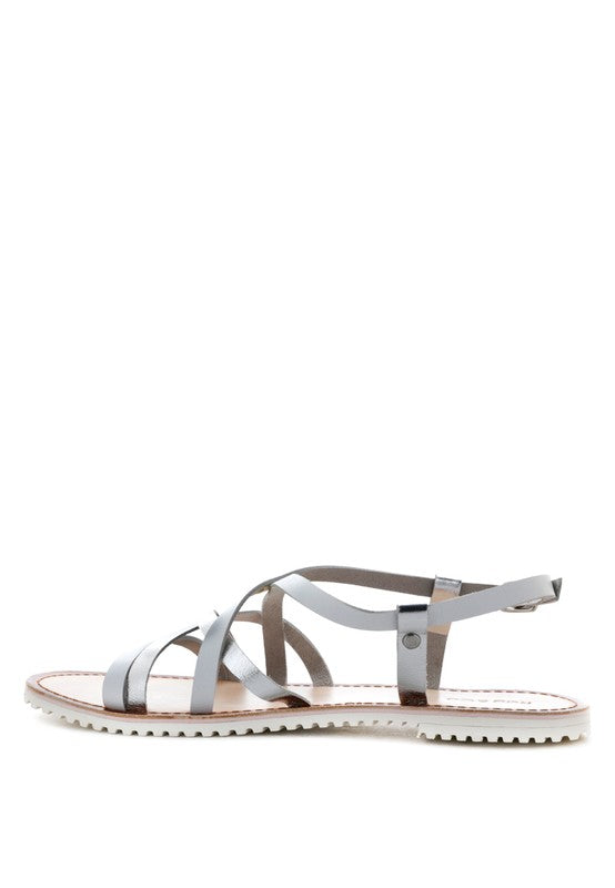 June Strappy Flat leather Sandal - Premium Sandals from Rag Company - Just $60! Shop now at Ida Louise Boutique