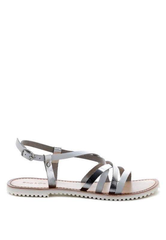 June Strappy Flat leather Sandal - Premium Sandals from Rag Company - Just $60! Shop now at Ida Louise Boutique