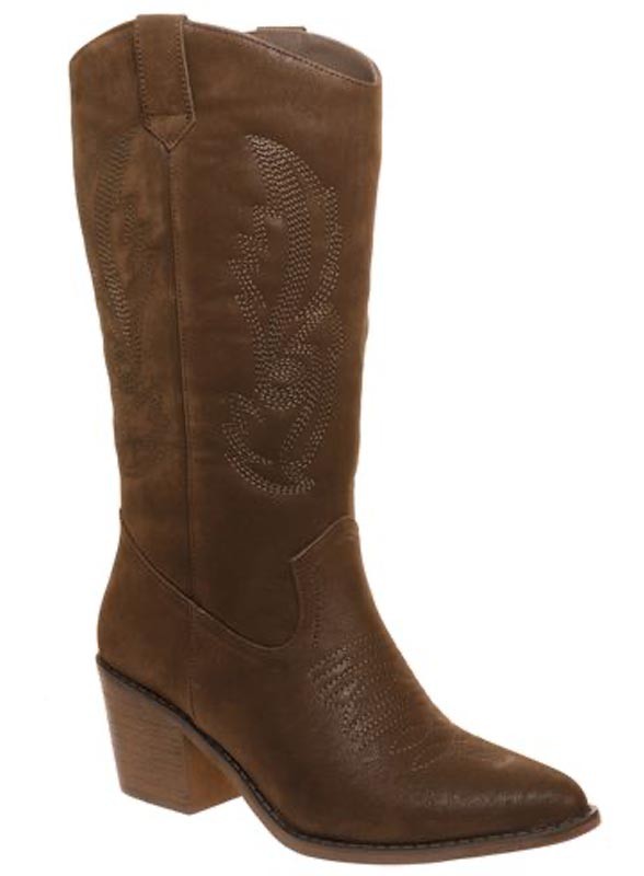 Western Embroider Heeled Cowboy Boot - Premium Cowboy Boots from Miami Shoe Wholesale - Just $75! Shop now at Ida Louise Boutique