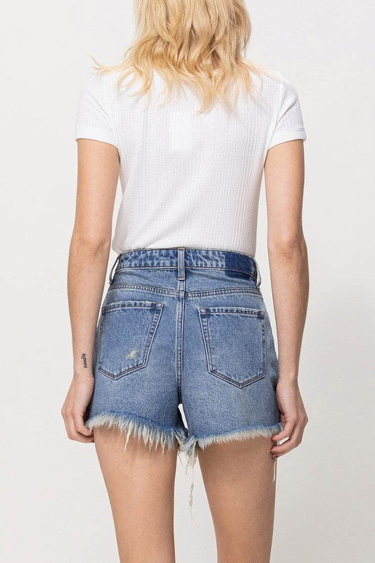 Distressed Rigid Mom Shorts - Premium Shorts from VERVET by Flying Monkey - Just $46! Shop now at Ida Louise Boutique