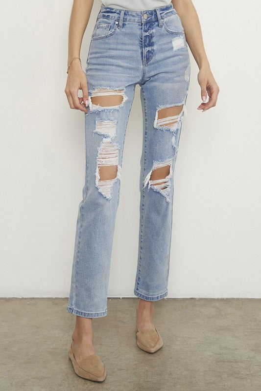 Ripped Boyfriend Jeans - Premium Jeans from Denim Lab USA - Just $72! Shop now at Ida Louise Boutique