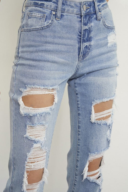 Ripped Boyfriend Jeans - Premium Jeans from Denim Lab USA - Just $72! Shop now at Ida Louise Boutique