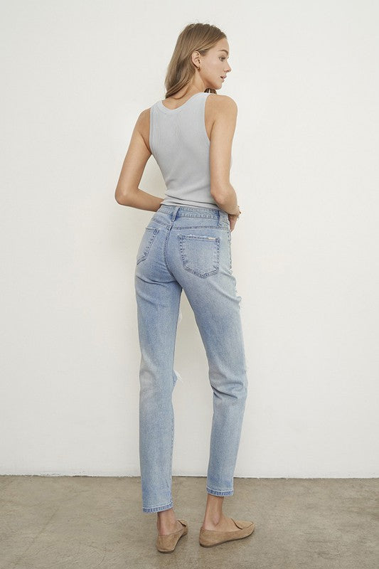 Ripped Boyfriend Jeans - Premium Jeans from Denim Lab USA - Just $72! Shop now at Ida Louise Boutique