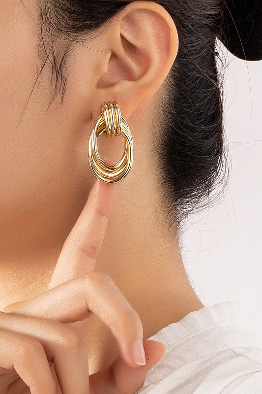 Premium Trio Metal Knot and Hoop Earrings - Premium Earrings from LA3accessories - Just $22! Shop now at Ida Louise Boutique