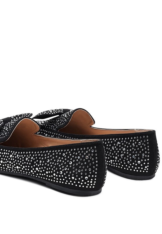 DEWDROPS Embellished Bejeweled Women's Bow Loafer - Premium Loafers from Rag Company - Just $52! Shop now at Ida Louise Boutique