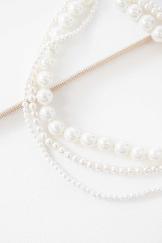 Layered Pearl 3 Strand Necklace - Premium  from Lovoda - Just $56! Shop now at Ida Louise Boutique