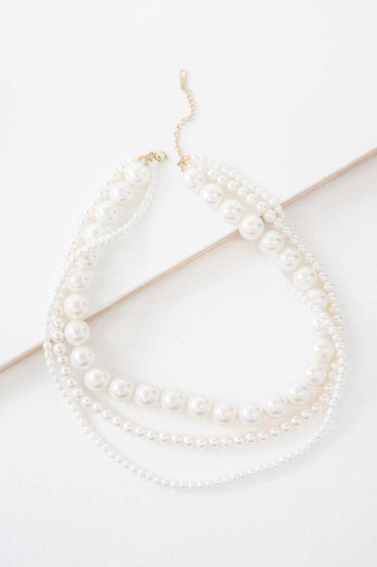 Layered Pearl 3 Strand Necklace - Premium  from Lovoda - Just $56! Shop now at Ida Louise Boutique
