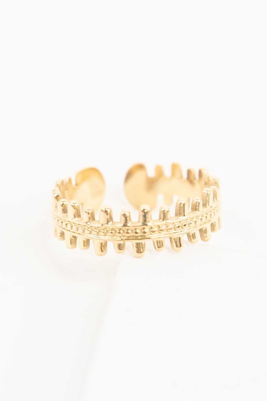 Crown Adjustable 14k Gold Plated Adjustable Ring