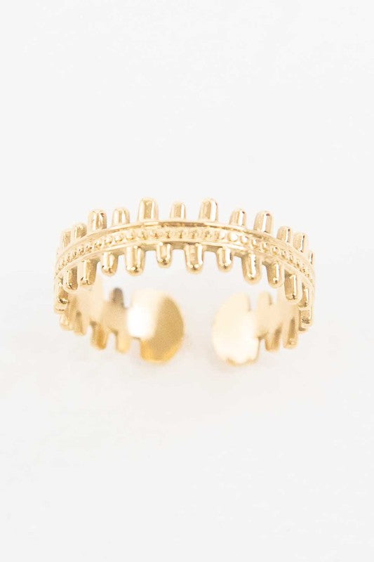 Crown Adjustable 14k Gold Plated Adjustable Ring - Premium  from Lovoda - Just $22! Shop now at Ida Louise Boutique