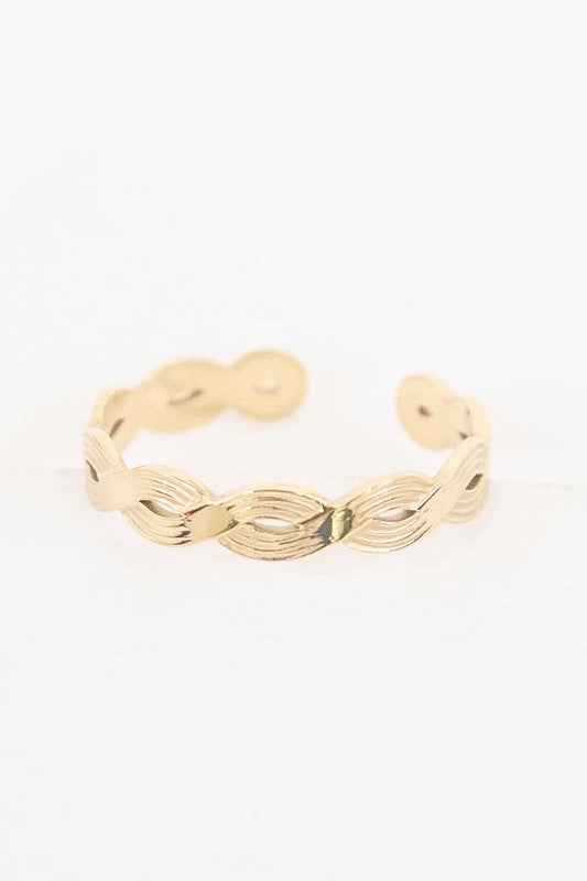 Evermore Adjustable Rope 14K Gold Plated Ring