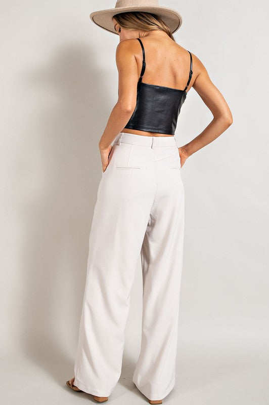 Straight Leg Pleated Pants with Pockets - Premium Pants from eesome - Just $60! Shop now at Ida Louise Boutique