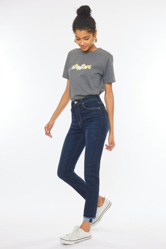 Kancan Dark High Rise Cigarette Jeans - Premium Jeans from Kan Can USA - Just $70! Shop now at Ida Louise Boutique