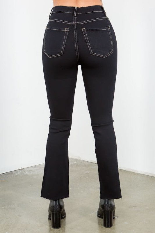 Ankle Cropped Flare Jean in Jet Black - Premium Jeans from GJG Denim - Just $70! Shop now at Ida Louise Boutique