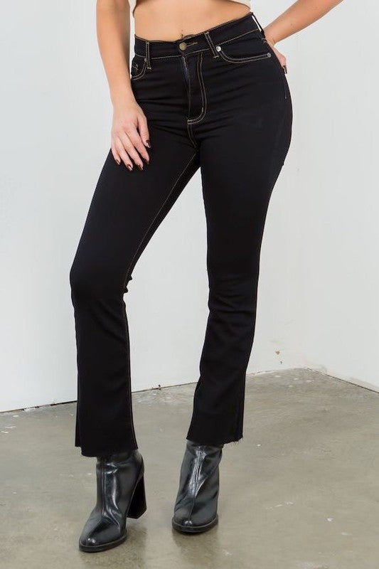 Ankle Cropped Flare Jean in Jet Black - Premium Jeans from GJG Denim - Just $70! Shop now at Ida Louise Boutique