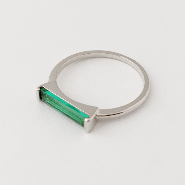 Green Long Crystal Baguette Ring - Premium  from HONEYCAT Jewelry - Just $23! Shop now at Ida Louise Boutique