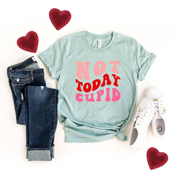 Not Today Cupid Retro Short Sleeve Graphic Tee - Premium t-shirt from Olive and Ivory Wholesale - Just $34! Shop now at Ida Louise Boutique