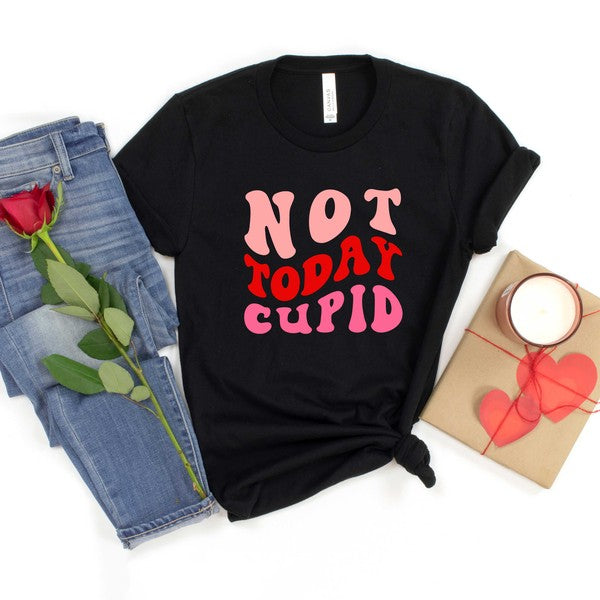 Not Today Cupid Retro Short Sleeve Graphic Tee - Premium t-shirt from Olive and Ivory Wholesale - Just $34! Shop now at Ida Louise Boutique