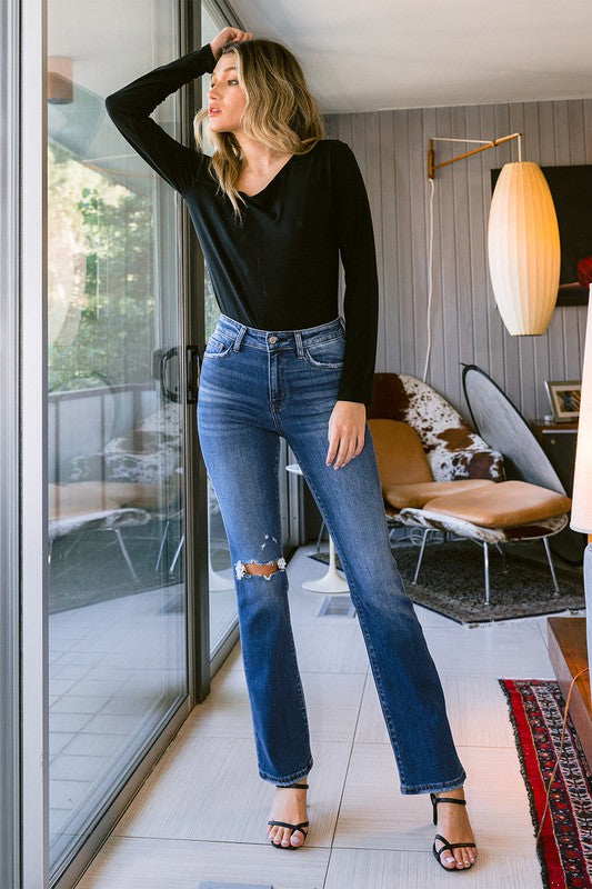 Vervet Stretch High Rise Bootcut - Premium Jeans from Flying Monkey - Just $70! Shop now at Ida Louise Boutique