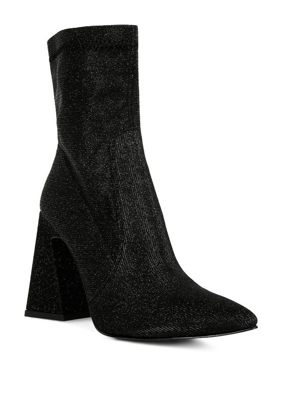 Hustlers Shimmer Block Heeled Ankle Boots - Premium Boots from Rag Company - Just $68! Shop now at Ida Louise Boutique